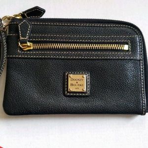 Dooney and Bourke black and gold wristlet
